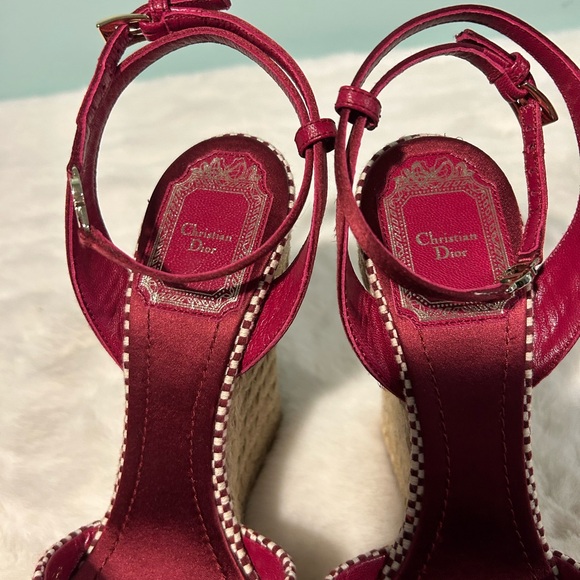 DIOR Wedge Sandals Size 6 US  in excellent condition. Authentic & pre-owned - Picture 2 of 6